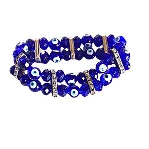 Elegant Blue Evil Eye Bracelet